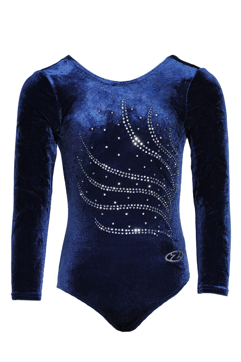 Langärmliger Gymnastikanzug mit Tiara-Kristallmotiv