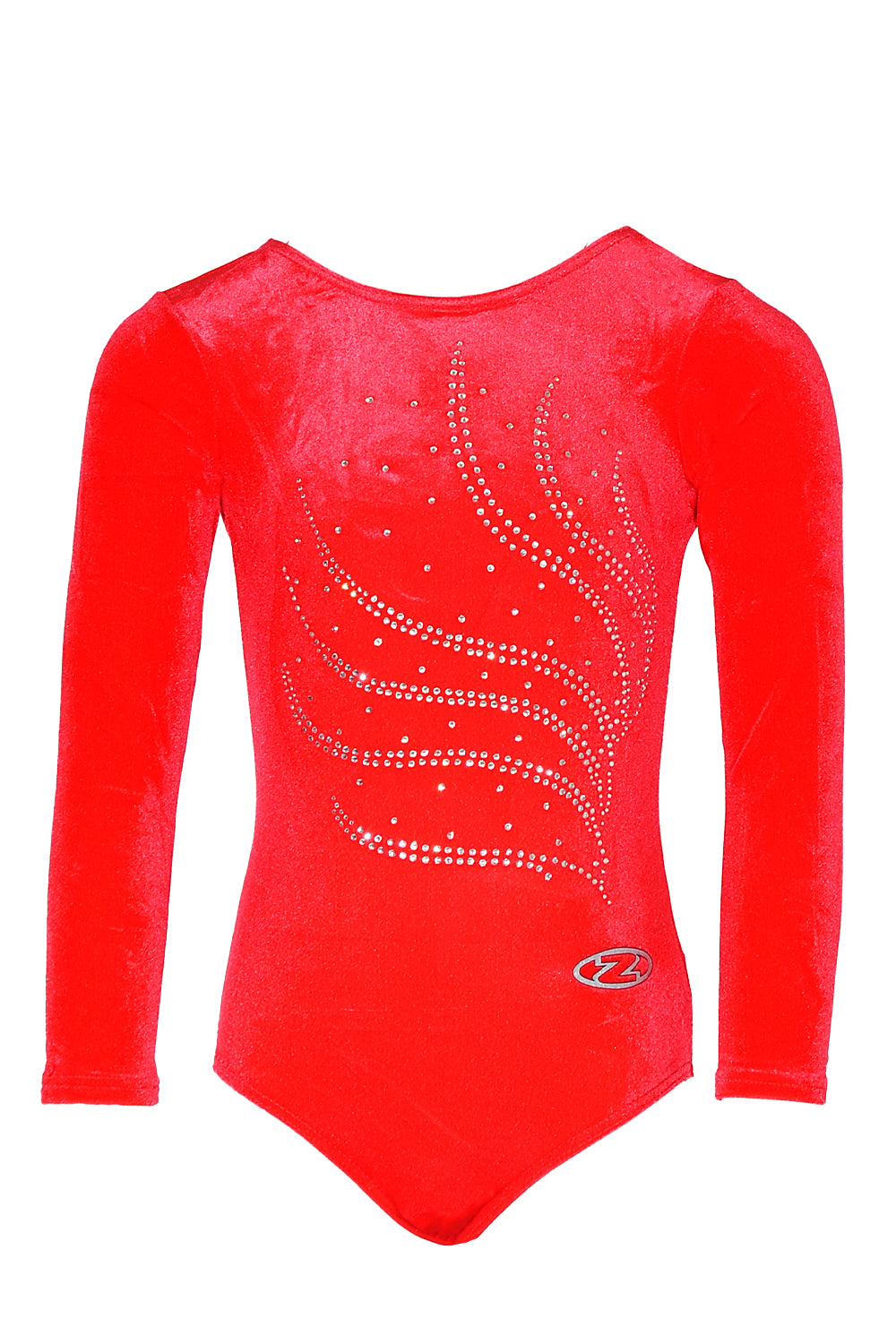 Langärmliger Gymnastikanzug mit Tiara-Kristallmotiv