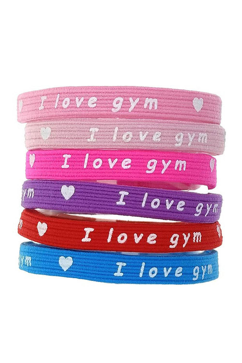 Girardi I LOVE GYM elastic hair tie- Pack of 6