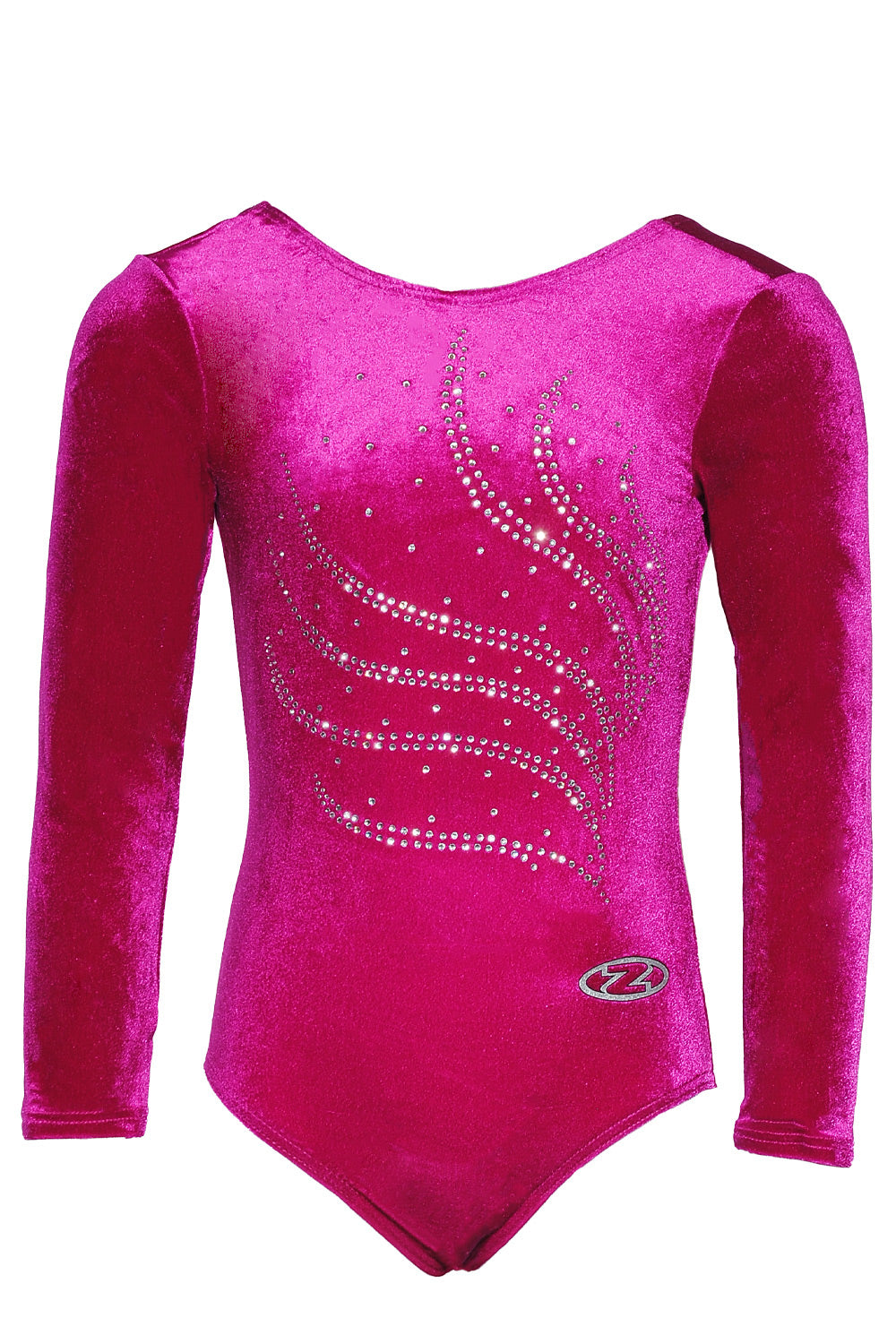 Langärmliger Gymnastikanzug mit Tiara-Kristallmotiv 