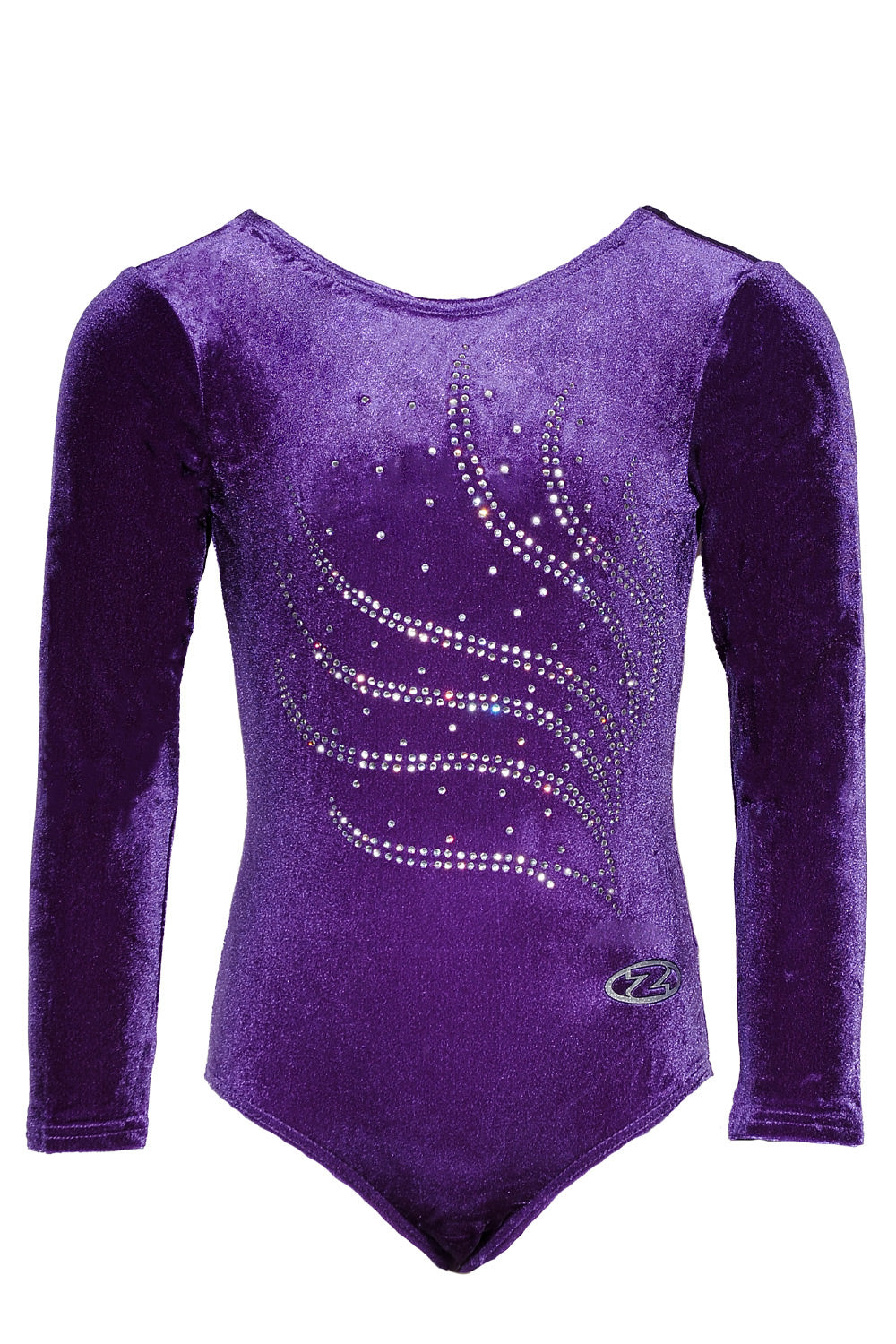 Langärmliger Gymnastikanzug mit Tiara-Kristallmotiv 