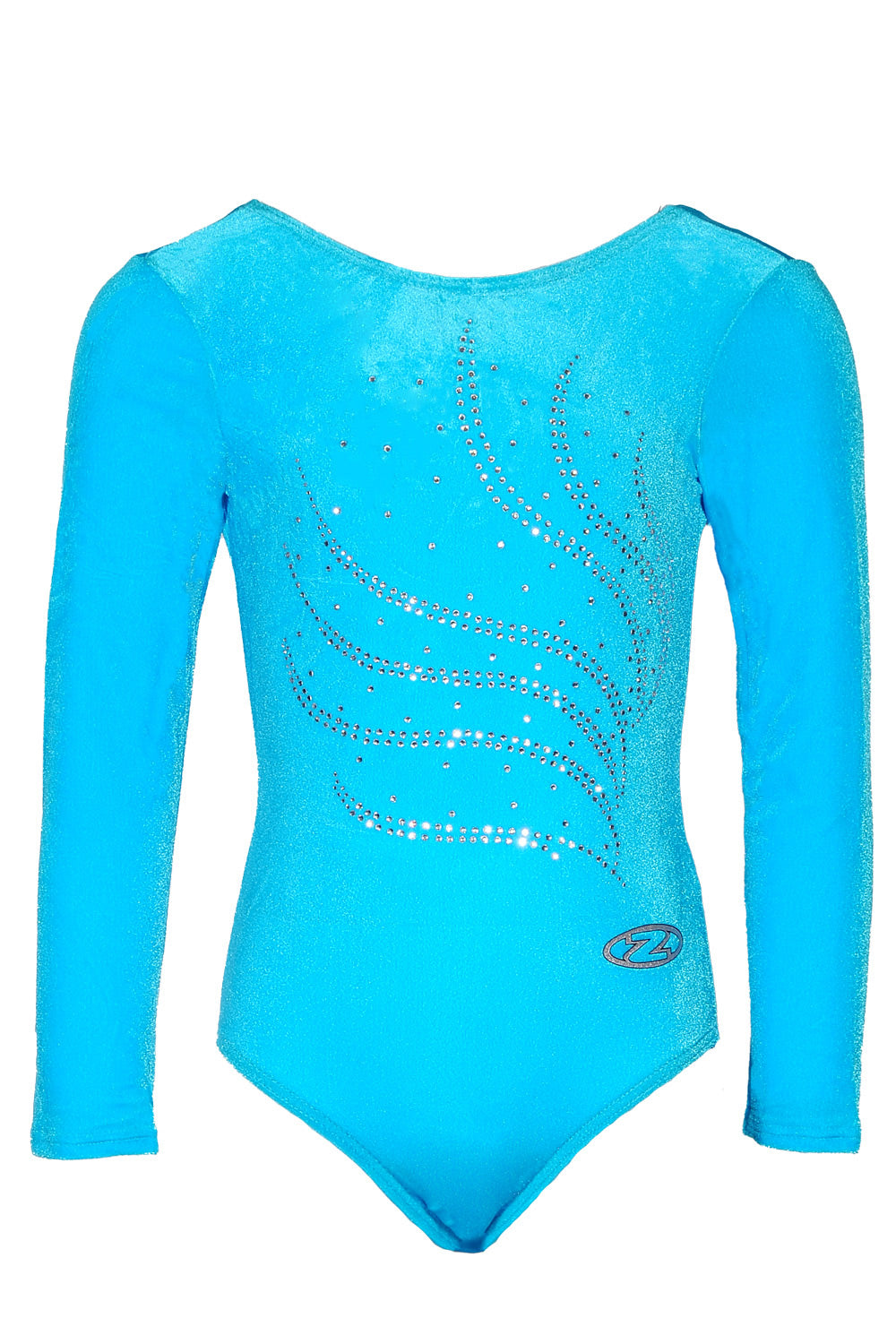 Langärmliger Gymnastikanzug mit Tiara-Kristallmotiv 