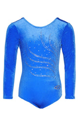 Langärmliger Gymnastikanzug mit Tiara-Kristallmotiv 