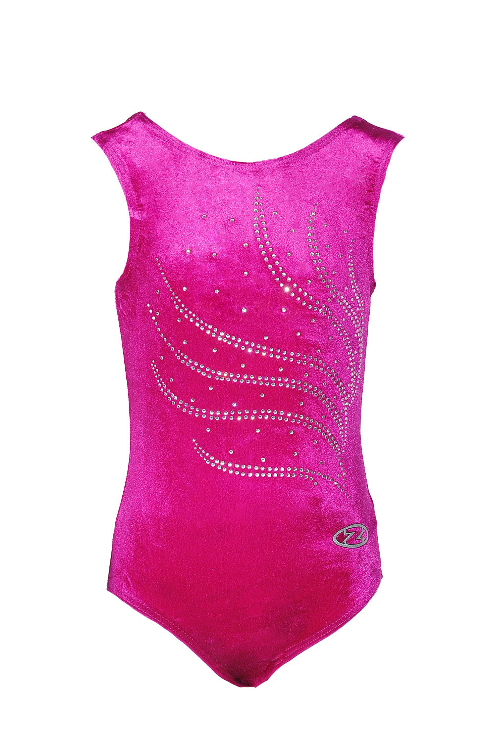 Ärmelloser Gymnastikanzug mit Tiara-Kristallmotiv 