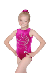Ärmelloser Gymnastikanzug mit Tiara-Kristallmotiv 
