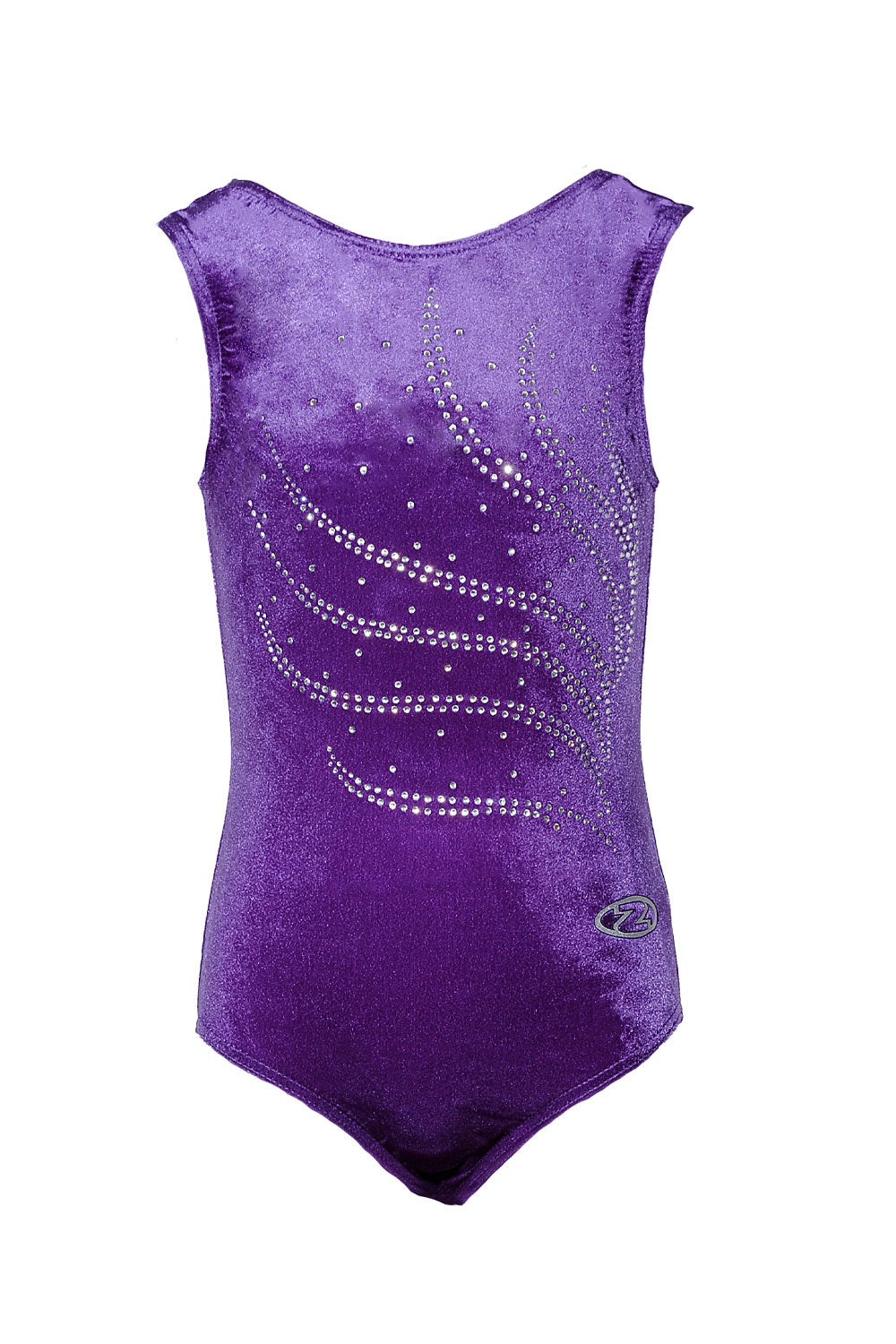 Ärmelloser Gymnastikanzug mit Tiara-Kristallmotiv 