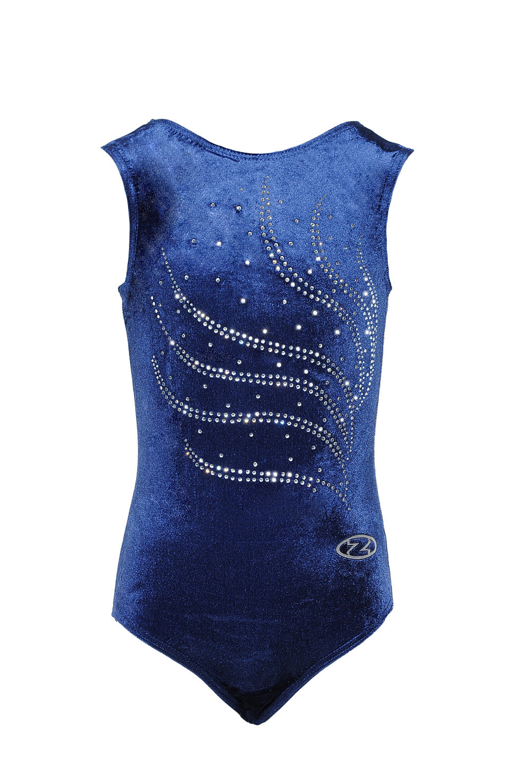 Ärmelloser Gymnastikanzug mit Tiara-Kristallmotiv 