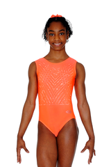 Affinity Matt Lycra Econyl® Turnanzug mit funkelndem Kristallmotiv